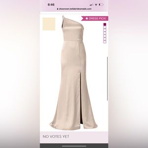 AMSALE - KAIA - one shoulder - fluid satin/champagne - size 6